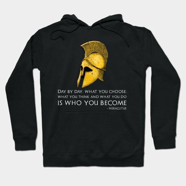 Classical Greek Philosophy Heraclitus Quote Motivational Hoodie by Styr Designs